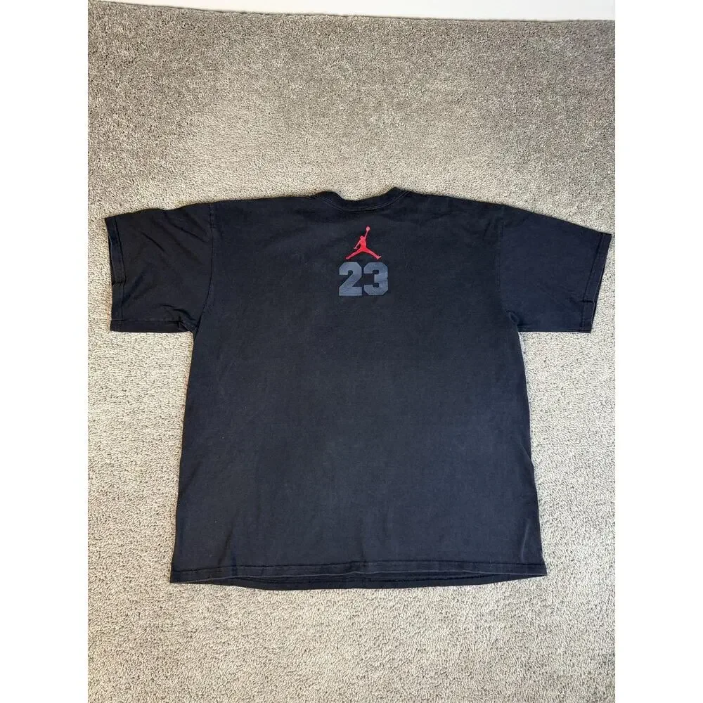 Vintage Jordan Shirt Mens XL Black Air Jordan 23 Felt Jumpman Cotton Y2K
